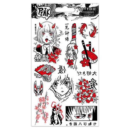 Тату P.INK Наклейки-тату переводные Аниме Красные переключатели wgxcpp красные 3 контактные