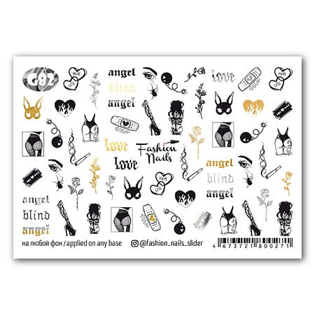 Наклейки для ногтей FASHION NAILS Слайдер дизайн для ногтей 