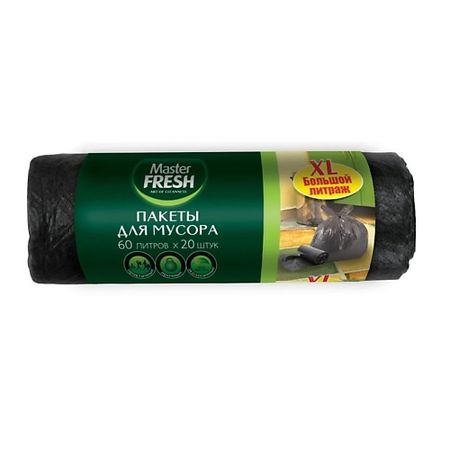 Мешок для мусора MASTER FRESH Пакеты для мусора пакеты для мусора homex очень ушастые 10 мкм 30 л 47х54 см 24 шт