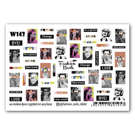 Наклейки для ногтей FASHION NAILS Слайдер дизайн для ногтей 