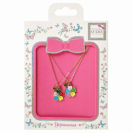 Набор бижутерии LUKKY Парные подвески с подвеской Сердце пополам Цветные пятилистники хру ные подвески для люстр 50 шт