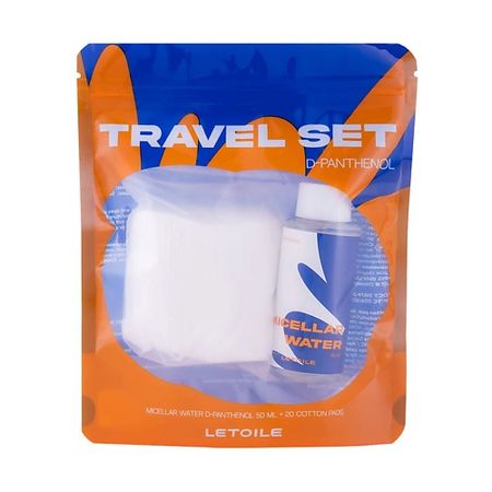 Набор средств для снятия макияжа ЛЭТУАЛЬ Набор для путешествий мицеллярная вода с Д-пантенолом и ватные диски Travel Set ватные диски для   солнце и луна eco 40 шт