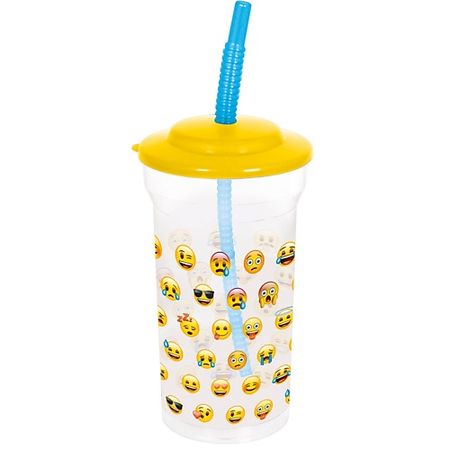 Стакан STOR Стакан пластиковый с соломинкой и крышкой 460 мл 