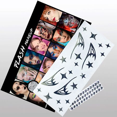 Наклейки для лица VLASOVA JULIA Наклейки для макияжа крыло дракона зеркальное серебро и стразы F01 латунная статуэтка дракона warcraft