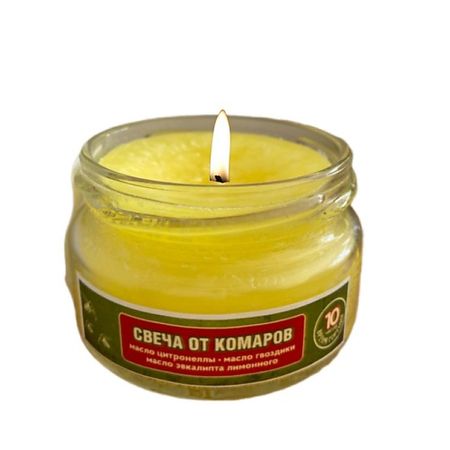 Свеча ароматическая NOVALIFE Свеча с цитронеллой, эвкалиптом, гвоздикой репеллентная