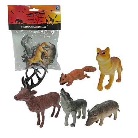 Игровой набор 1TOY Игровой набор В мире Животных Дикие животные России детские наклейки животные 50 шт