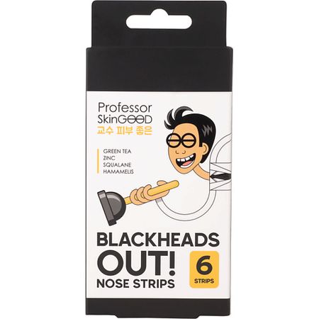 Полоски для носа PROFESSOR SKINGOOD Полоски для носа Blackheads Out полоски для носа пропеллер очищающие с активированным углём 6 шт