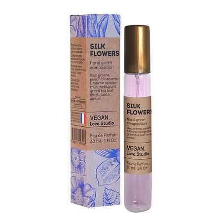 Туалетная вода VEGAN.LOVE.STUDIO Парфюмерная вода женская Silk Flowers зеленая сирень петитгрейн белый кедр мини елка moonbiffy сине зеленая