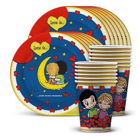 Набор одноразовой посуды ND PLAY Набор посуды для праздника Love is одноразовая посуда для детского праздника