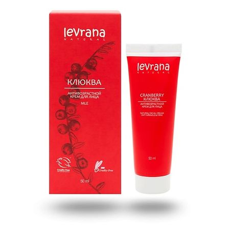 Крем для лица LEVRANA Крем для лица антивозрастной Клюква Cranberry Natural Facial Cream