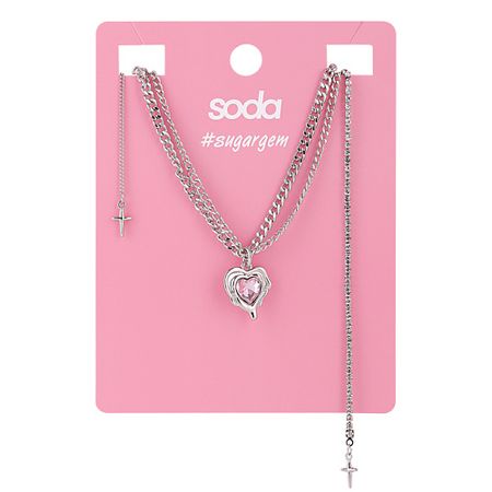 Ожерелье SODA Ожерелье 3-In-1 Pink Heart déjà vu браслет broken frozen pink heart bracelet silver