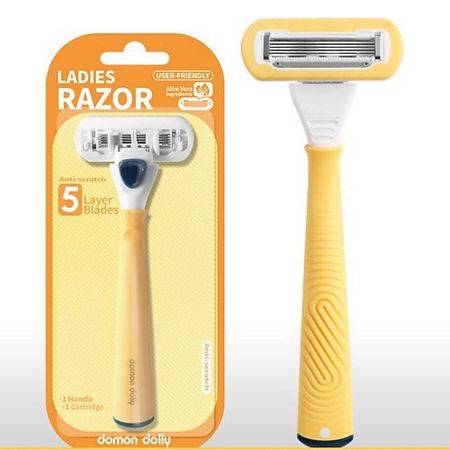 Станок для бритья DOMON DOLLY Многоразовая бритва Lemon, 5 лезвий, станок и 1 сменная кассета сменная кассета аквафор к1 02