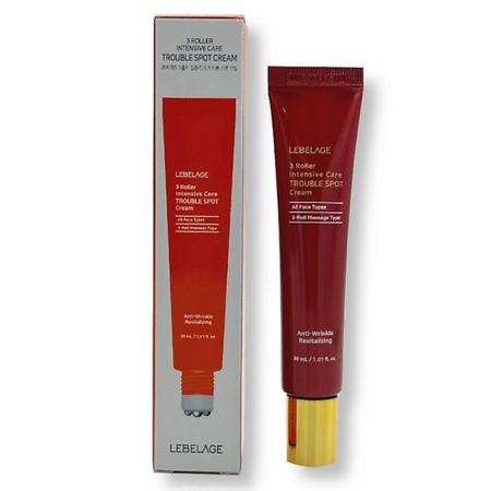 Крем для глаз LEBELAGE Крем-роллер для лица и век успокаивающий 3-Roller Intensive Care Trouble Spot Cream