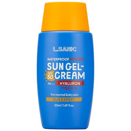 Солнцезащитный гель для лица LSANIC Гель-крем для лица солнцезащитный водостойкий увлажняющий с гиалуроновой кислотой SPF 50/PA++++ гель крем солнцезащитный для проблемной   лица spf50 oil control eucerin эуцерин 50мл