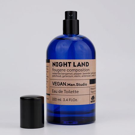 Туалетная вода VEGAN.LOVE.STUDIO Туалетная вода мужская Night Land древесный амбровый с нотами ванили сахар парфэ с ароматом ванили 60 г