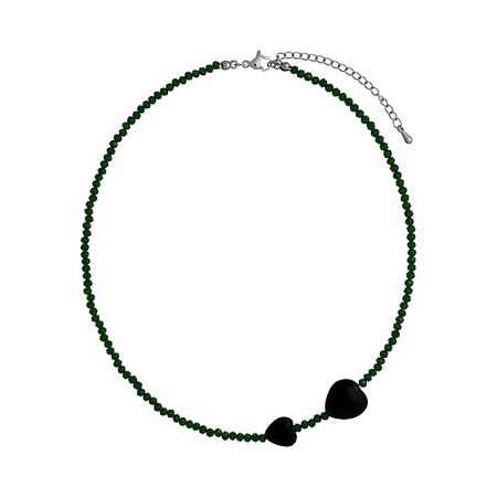 Колье UVI JEWELLERY Колье Сердца с черными кристаллами