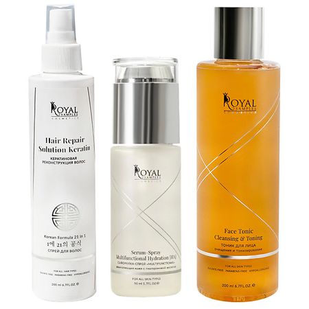 Набор средств для лица ROYAL SAMPLES Набор спрей для волос , увлажняющая сыворотка для лица , тоник teana t1 энергетический тоник спрей