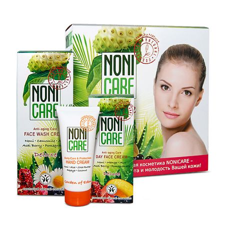 Набор средств для лица NONICARE Подарочный набор уход за лицом омолаживающий с соком нони, гранатом, ягодами асаи искусственные веточки сосны с ягодами