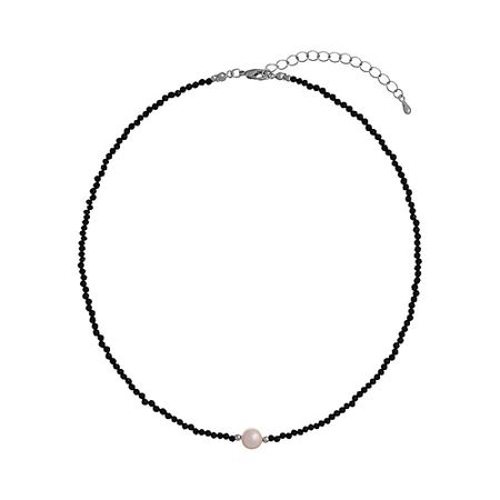 Колье UVI JEWELLERY Колье с культивированным жемчугом и черными кристаллами