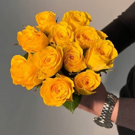 Букет живых цветов ЦВЕТЫ ДЛЯ ВАС Букет из 11 желтых роз (Кения)