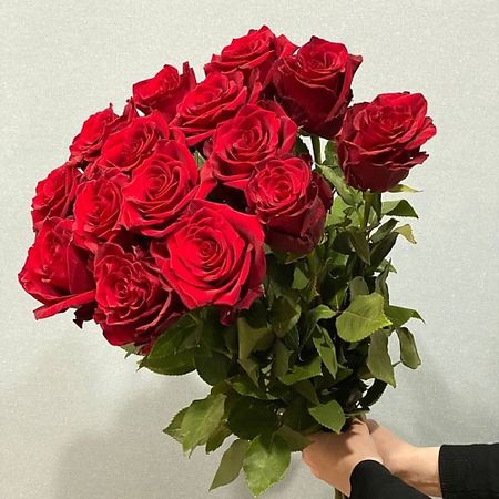 Букет живых цветов АЗАЛИЯ FLOWER PUB Роза красная Эквадор 70 сантиметров,15 штук