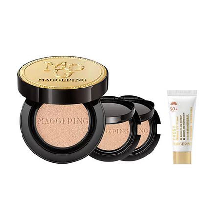 Набор средств для лица MAOGEPING Набор Luxury Caviar Flawless Cushion + пробник солнцезащитного крема