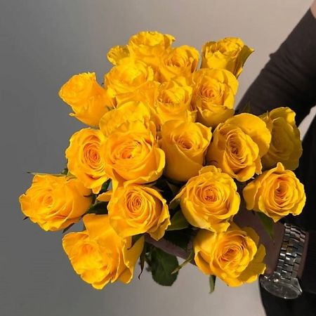 Букет живых цветов ЦВЕТЫ ДЛЯ ВАС Букет из 25 желтых роз (Кения)