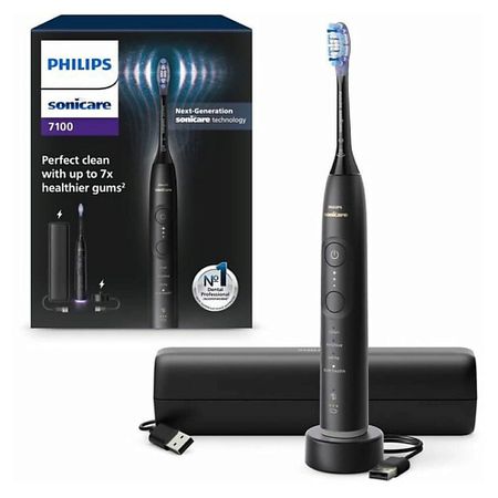 Электрическая зубная щетка PHILIPS Электрическая зубная щетка HX7421/01 электрическая складная сушилка для одежды philips