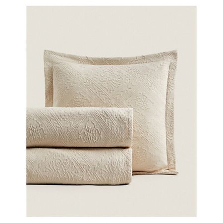 Плед ZARA HOME Хлопчатобумажное покрывало с геометрическим рисунком 270 x 280 см