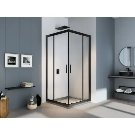 Душевая ширма Makiato квадратная 80x80x185см цвет профиля черный раздвижная стекло 5мм прозрачное для ktm duke 125 200 390 ktm390 ktm200 km125 2012 2013 2014 2015 2016 лобовое стекло мотоцикла с двойным пузырем