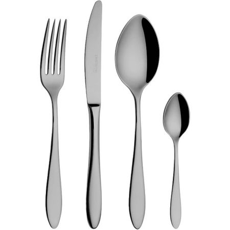 Набор столовых приборов Cristema Colombo зеркальный антрацитовый на 6 персон 24 предмета для пикника paclan на 6 персон тарелки 170 мм стаканы 200 мл вилки