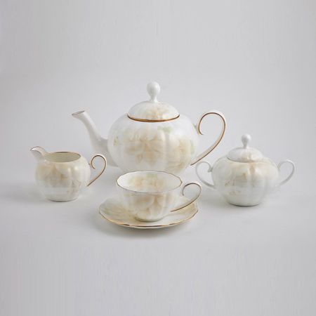 Сервиз чайный Hatori Магнолия Крем 18 предметов крем приправыч для торта заварной шоколадный 100 г