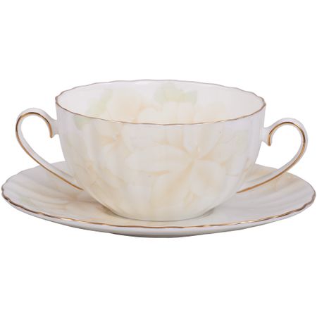 Бульонница с блюдцем Hatori 0,37 л крем