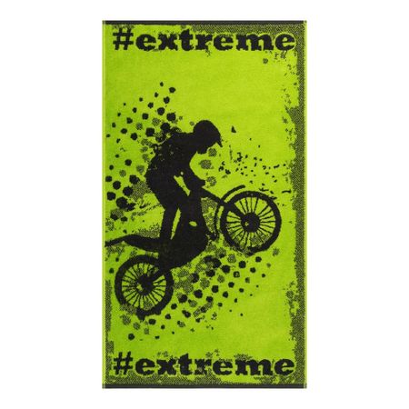 Детское полотенце Cleanelly Basic Extreme зеленое с черным 50х90 см детское полотенце с котом justfull из флиса