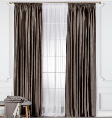 Шторы Daily by T Октавиа коричневые 220х270 см 2 предмета