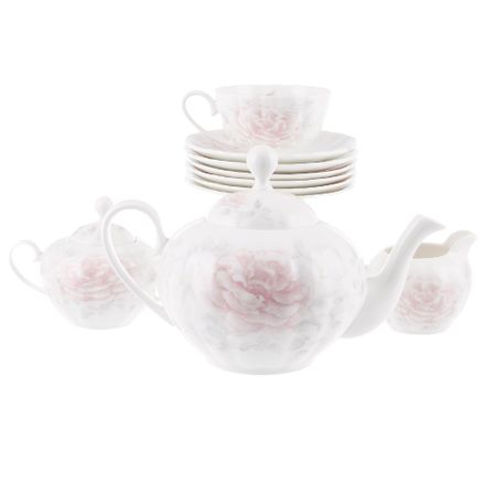 Сервиз чайный Hatori Шиповник 17 предметов 6 персон чашек кофейных hatori грин 150 мл 6 персон 12 предметов