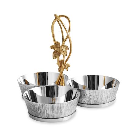 Менажница трехсекционная Michael Aram Плющ и дуб 16,5 см искусственная плющ гирлянда шелковая zqnycy