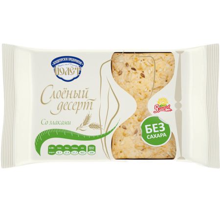 Десерт Полет слоёный со злаками 200 г мука пшеничная белонежная хлебопекарная высший сорт 2 кг