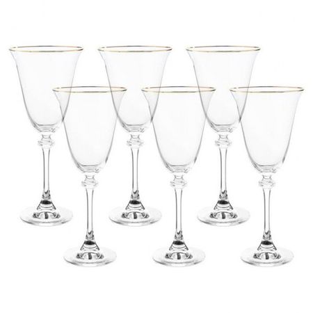 Набор бокалов для красного вина Crystalite Bohemia Asio отводка золото 250 мл 6 шт