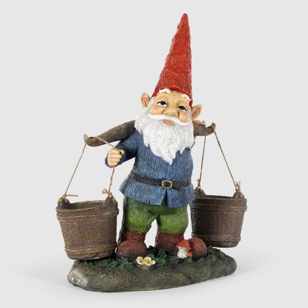 Фигура садовая Shimmer arts Гном с ведрами 33х21х51 см