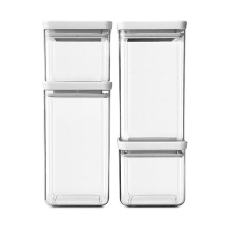 Набор контейнеров Brabantia 4 предмета Белый 0,7 л; 1,6 л прозрачные крышки для контейнеров 10 шт