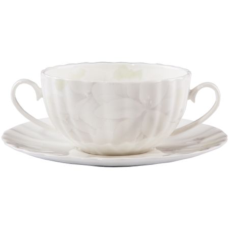 Бульонница с блюдцем Hatori Магнолия грэй 0,37 л