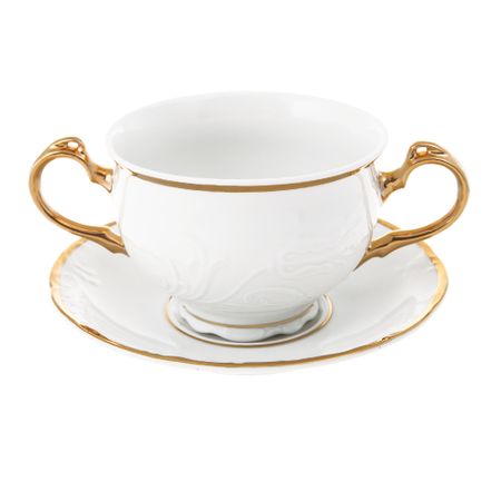 Бульонница с блюдцем Thun Белоснежный тюльпан 18 см бульонница узоры с ручкой 670 мл