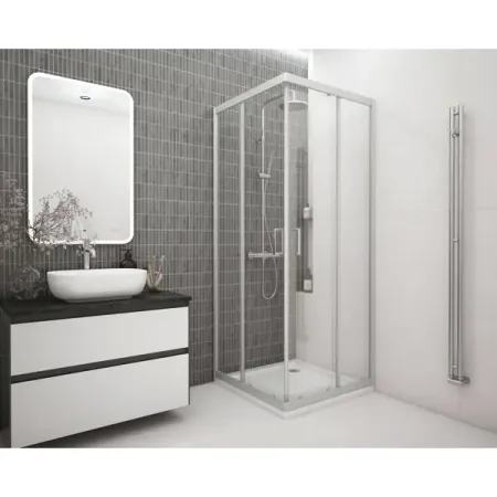 Душевая ширма Метакам Apart квадратная 80x80x185см цвет профиля хром раздвижная стекло 4мм прозрачное т гайки ymax для алюминиевого профиля m3 m8