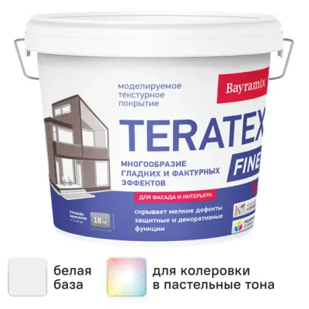 Штукатурка декоративная моделируемая Bayramix Terratex Fine 15 кг малярный скотч 20 м белый