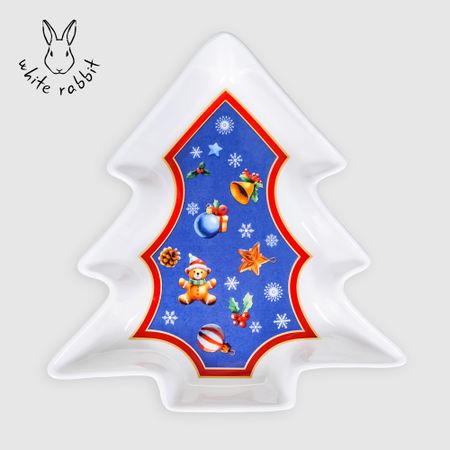Блюдо сервировочное White Rabbit Christmas ёлка синий 17х16х3 см ель искусственная царь ёлка мила 45 см