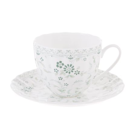 Набор 6/12 чашки кофейные с блюдцами 240мл дэйзи грин Hatori Н 1133000/12900 портативные кофейные чашки из пшеничной соломы