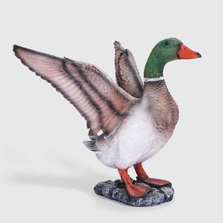 Декоративная фигура Селезень с расправленными крыльями Н-33см., L-31 см., В-32 см. садовая декоративная фигура кролик с корзиной sy231510a