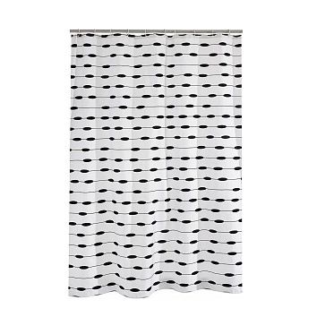 Штора для ванных комнат Lace белый/черный 180Х200  Ridder