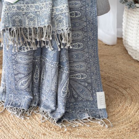 Плед Estia Аннета серо-голубой 130х170 см